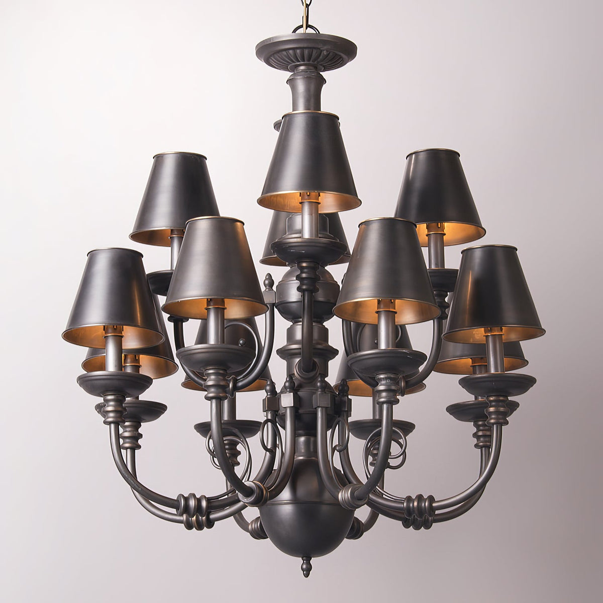 Blanche Chandelier – Polished Brass & Color-Matching Diffuser Chandelier