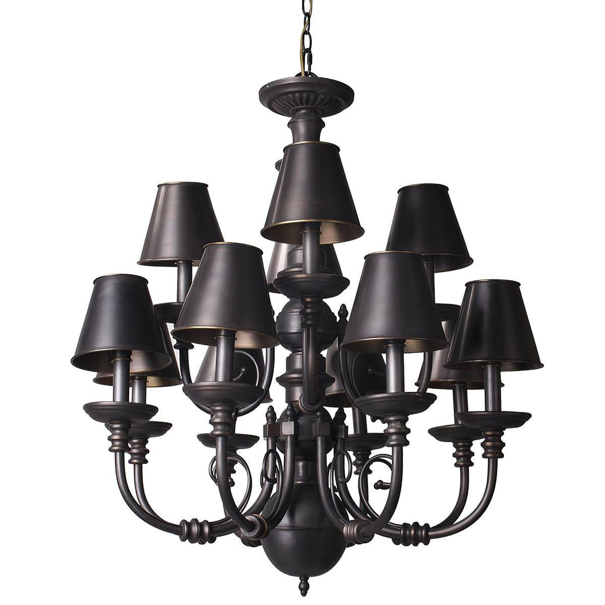 Blanche Chandelier – Polished Brass & Color-Matching Diffuser Chandelier