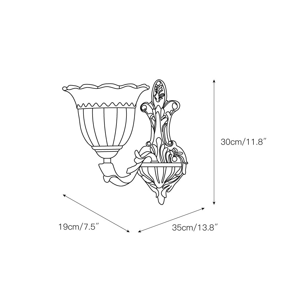 Bloom Flower Brass Sconce – Intricate Brass Floral & Glass Wall Sconce