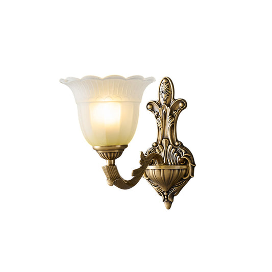 Bloom Flower Brass Sconce – Intricate Brass Floral & Glass Wall Sconce