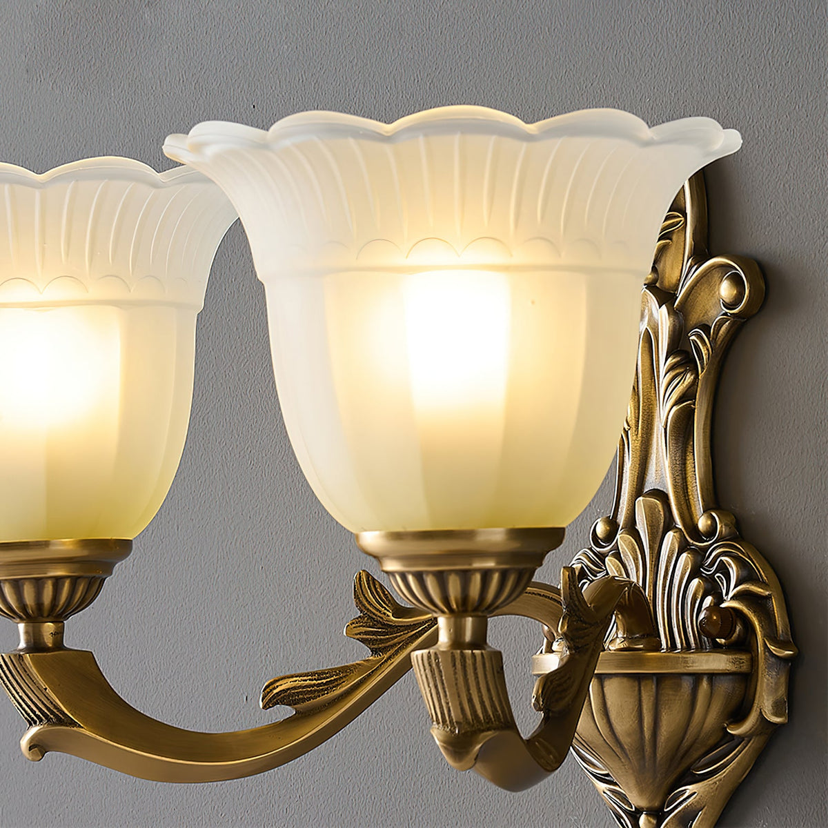 Bloom Flower Brass Sconce – Intricate Brass Floral & Glass Wall Sconce