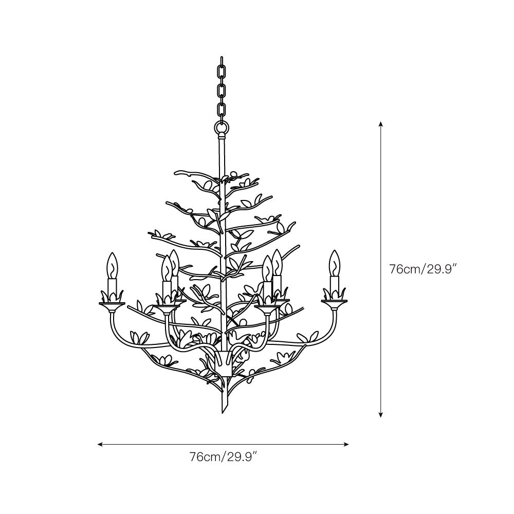 Blooming Chandelier – Handcrafted Botanical Iron & Candlestick Chandelier