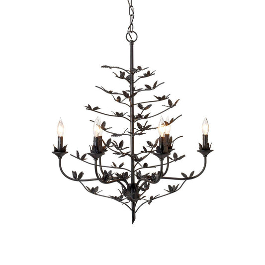 Blooming Chandelier – Handcrafted Botanical Iron & Candlestick Chandelier