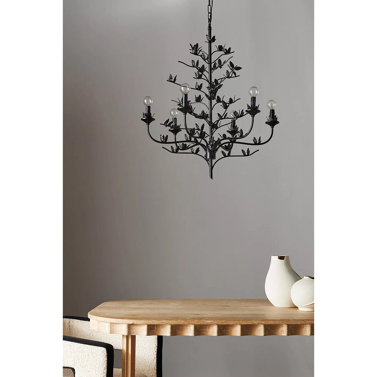 Blooming Chandelier – Handcrafted Botanical Iron & Candlestick Chandelier