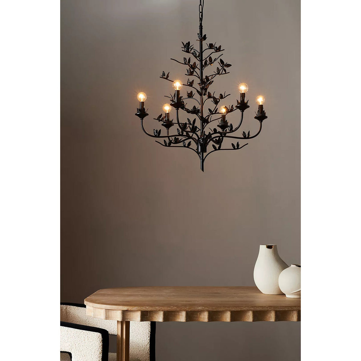 Blooming Chandelier – Handcrafted Botanical Iron & Candlestick Chandelier