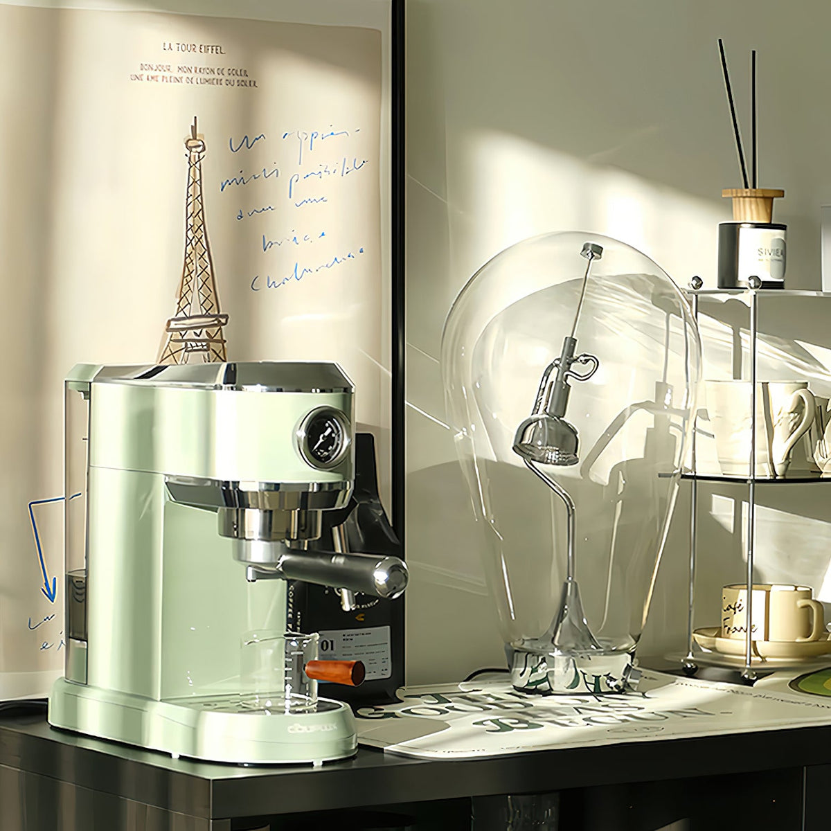 Blow Table Lamp – Industrial Blown Glass Bulb & Touch-Dimming Table Light