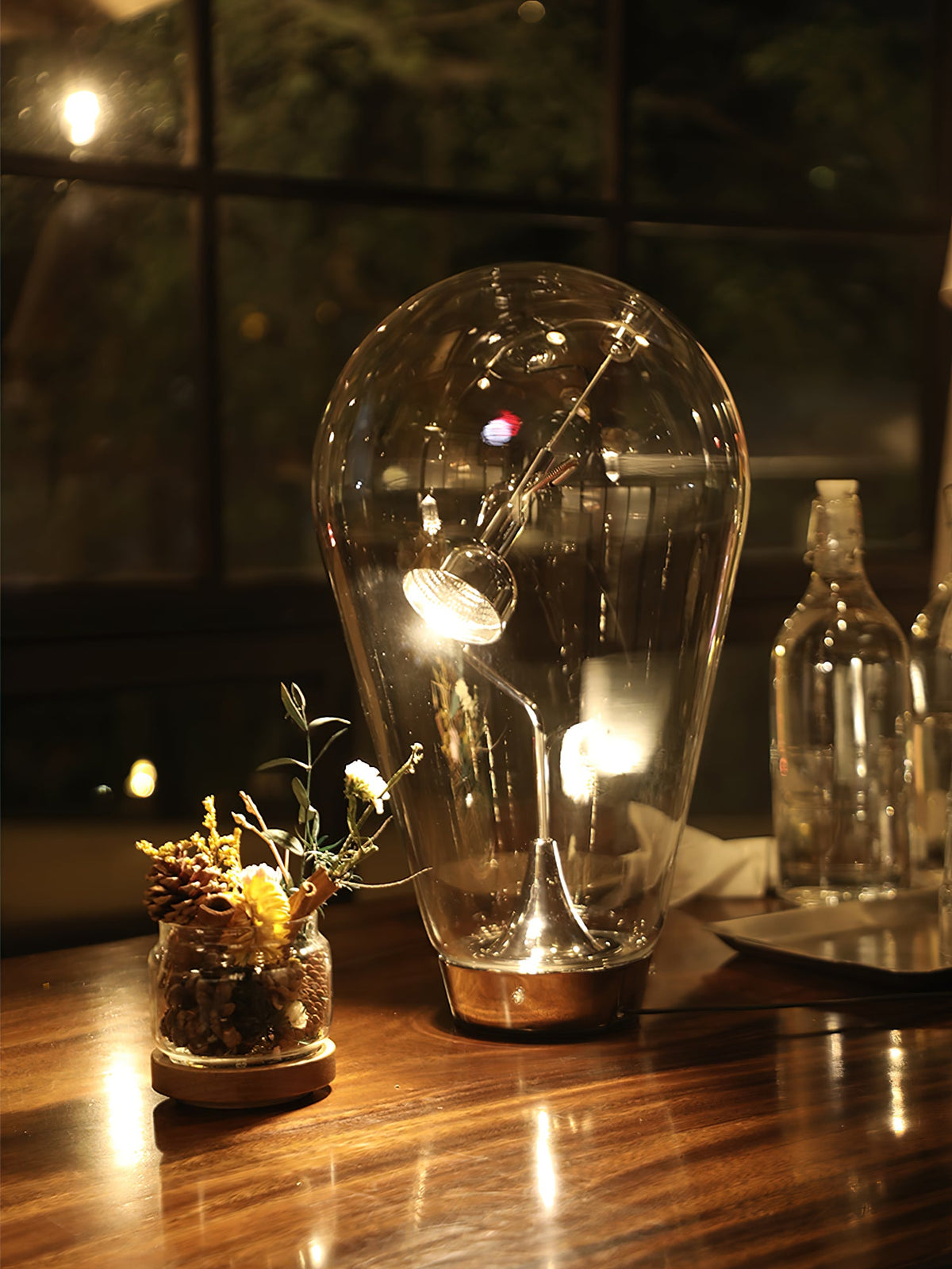 Blow Table Lamp – Industrial Blown Glass Bulb & Touch-Dimming Table Light