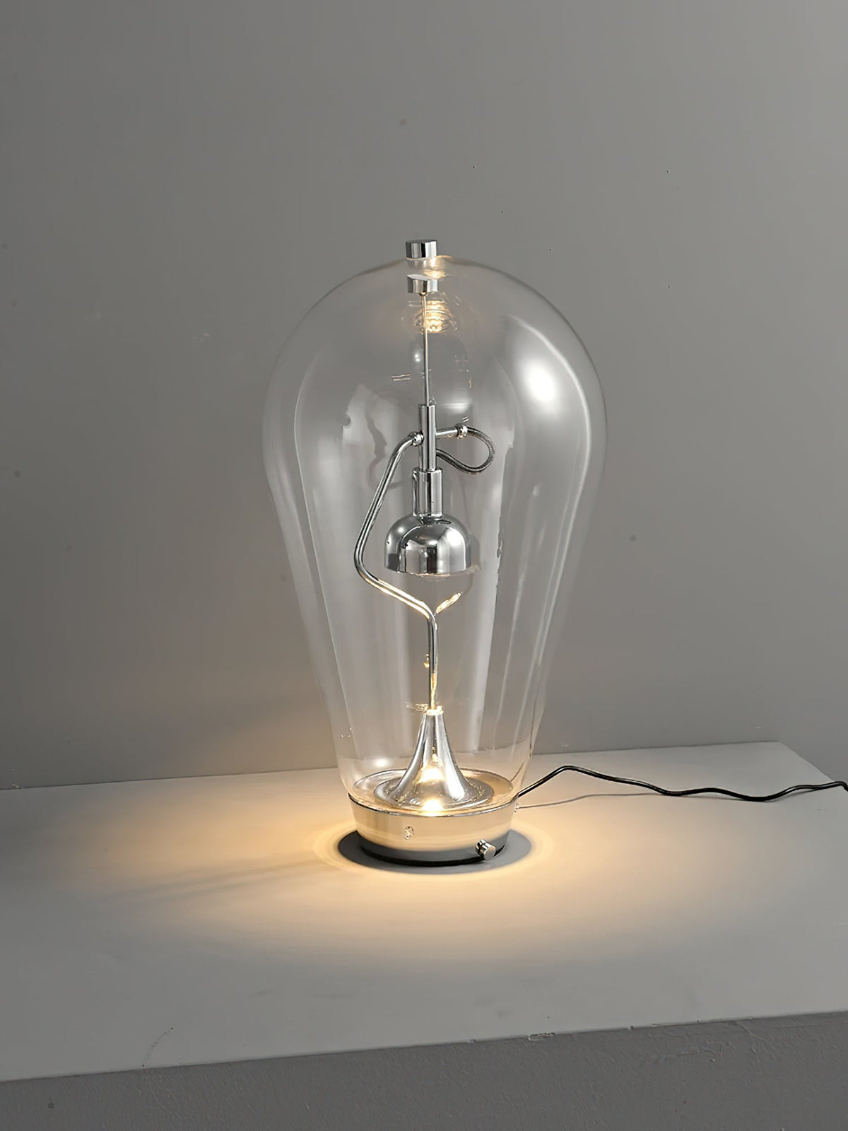 Blow Table Lamp – Industrial Blown Glass Bulb & Touch-Dimming Table Light