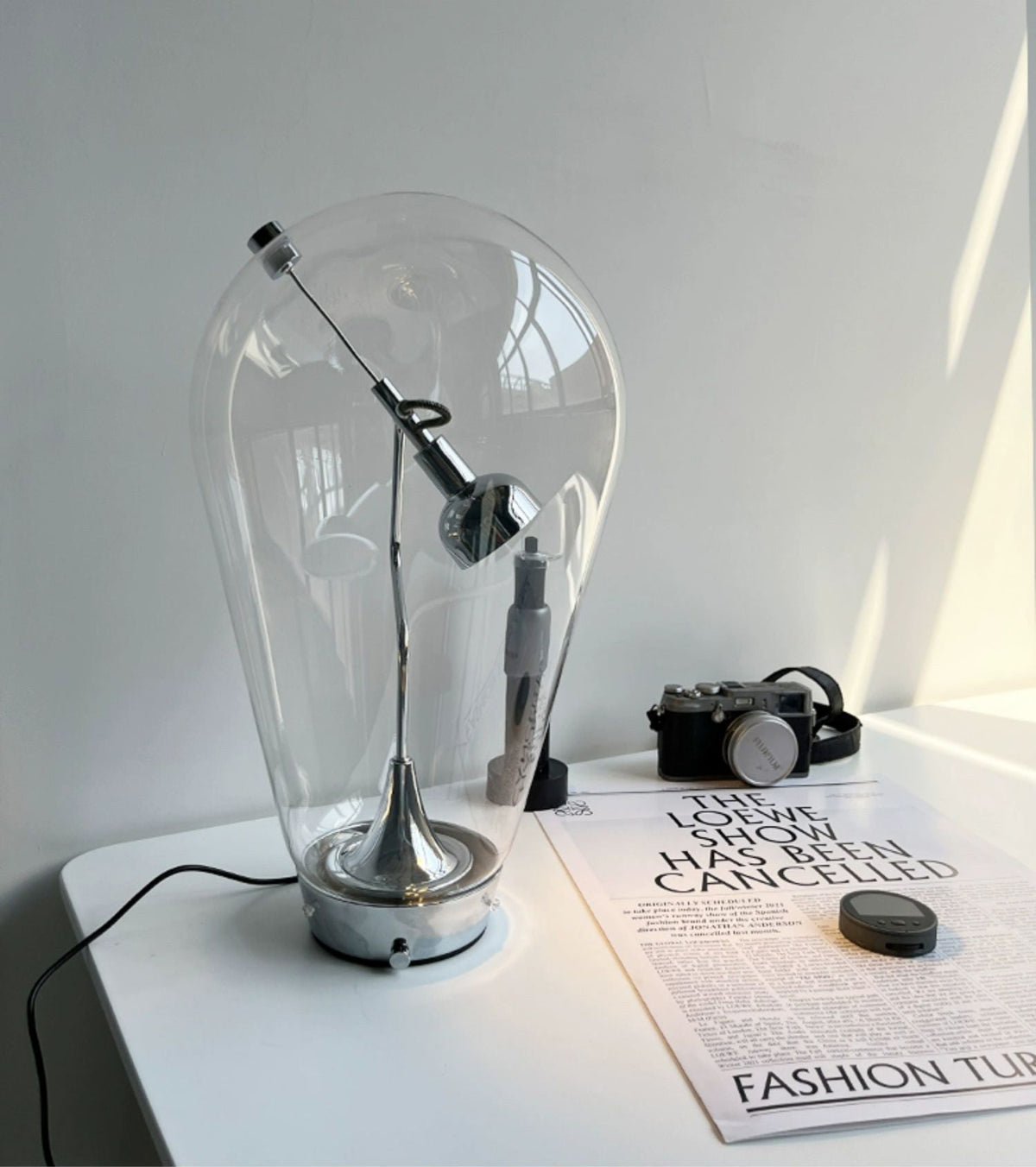 Blow Table Lamp – Industrial Blown Glass Bulb & Touch-Dimming Table Light