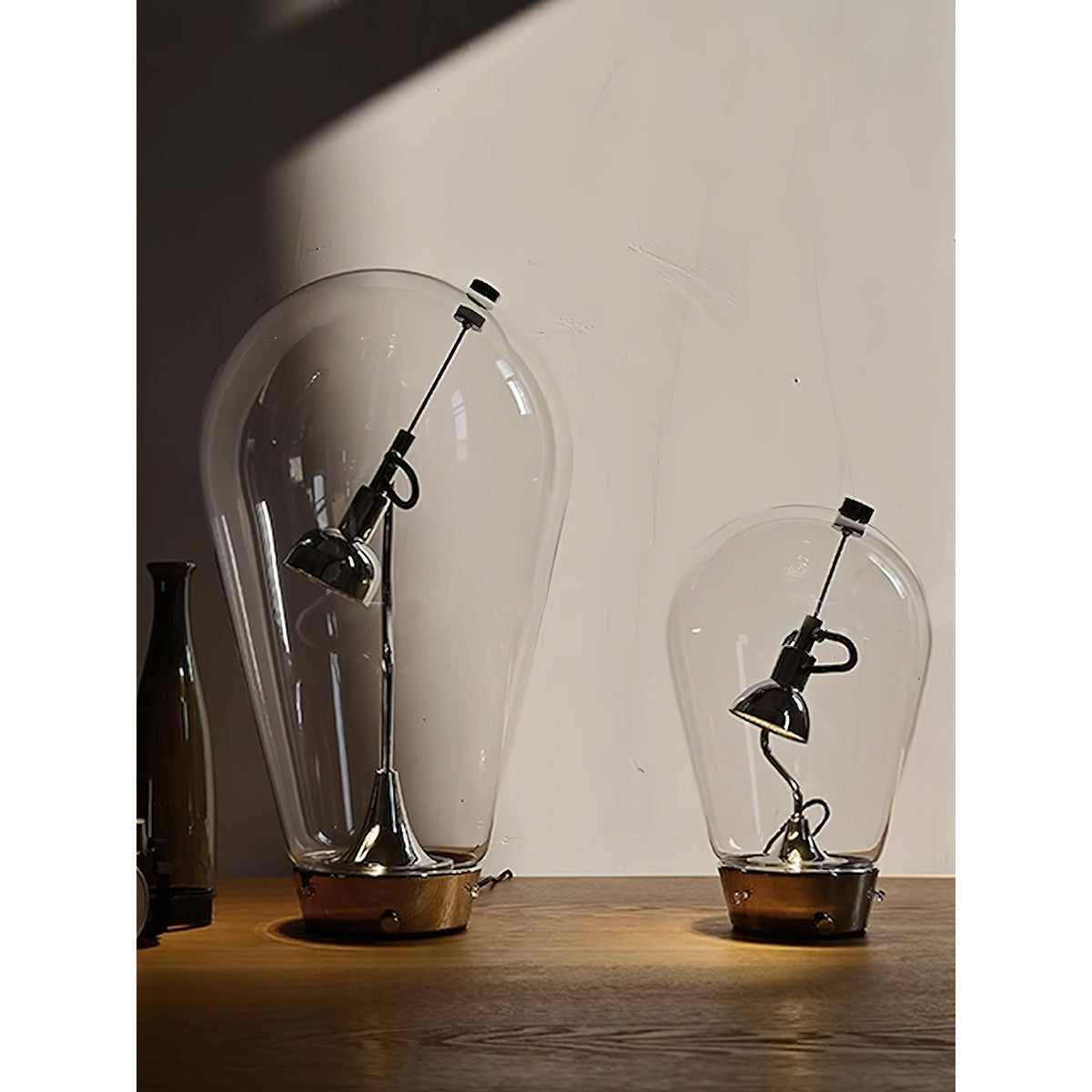 Blow Table Lamp – Industrial Blown Glass Bulb & Touch-Dimming Table Light