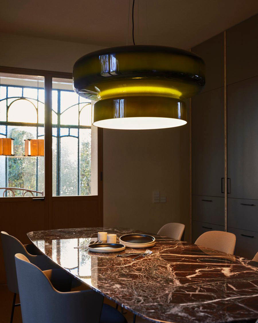 Bohemia Pendant Lamp – Dual-Volume Translucent Colored Glass Pendant Light