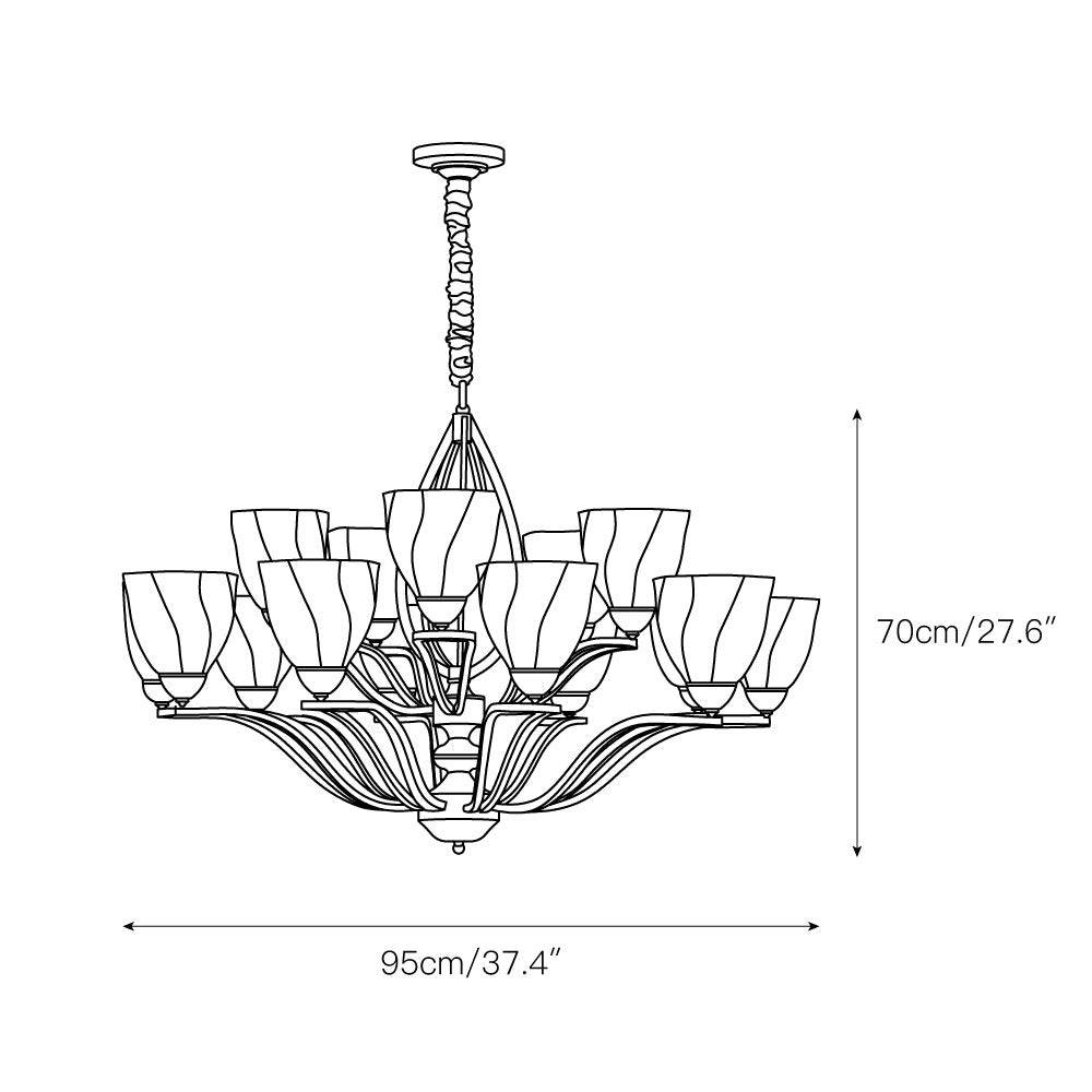 Bolla Chandelier – Polished Brass & Glass Globe Multi-Head Chandelier