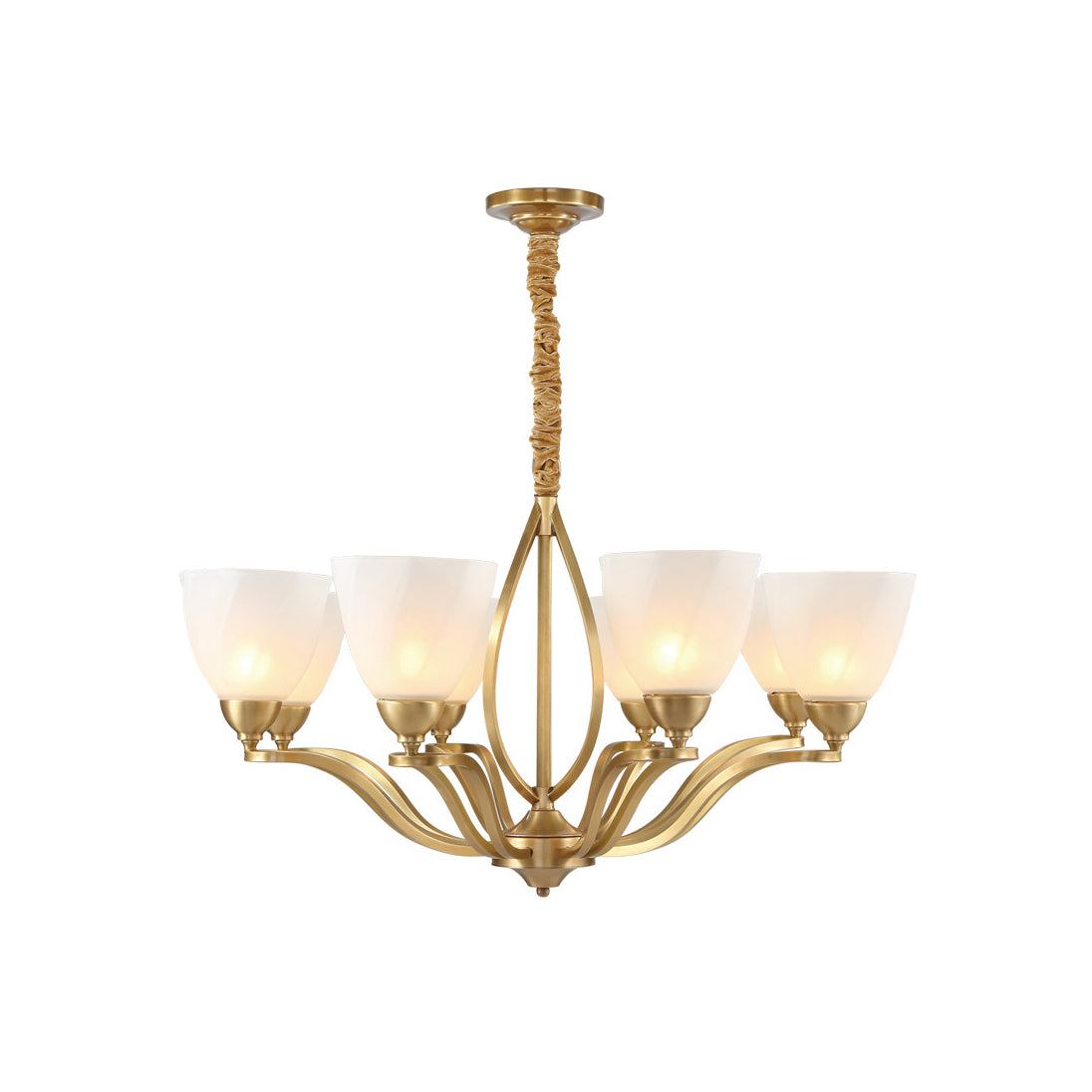Bolla Chandelier – Polished Brass & Glass Globe Multi-Head Chandelier