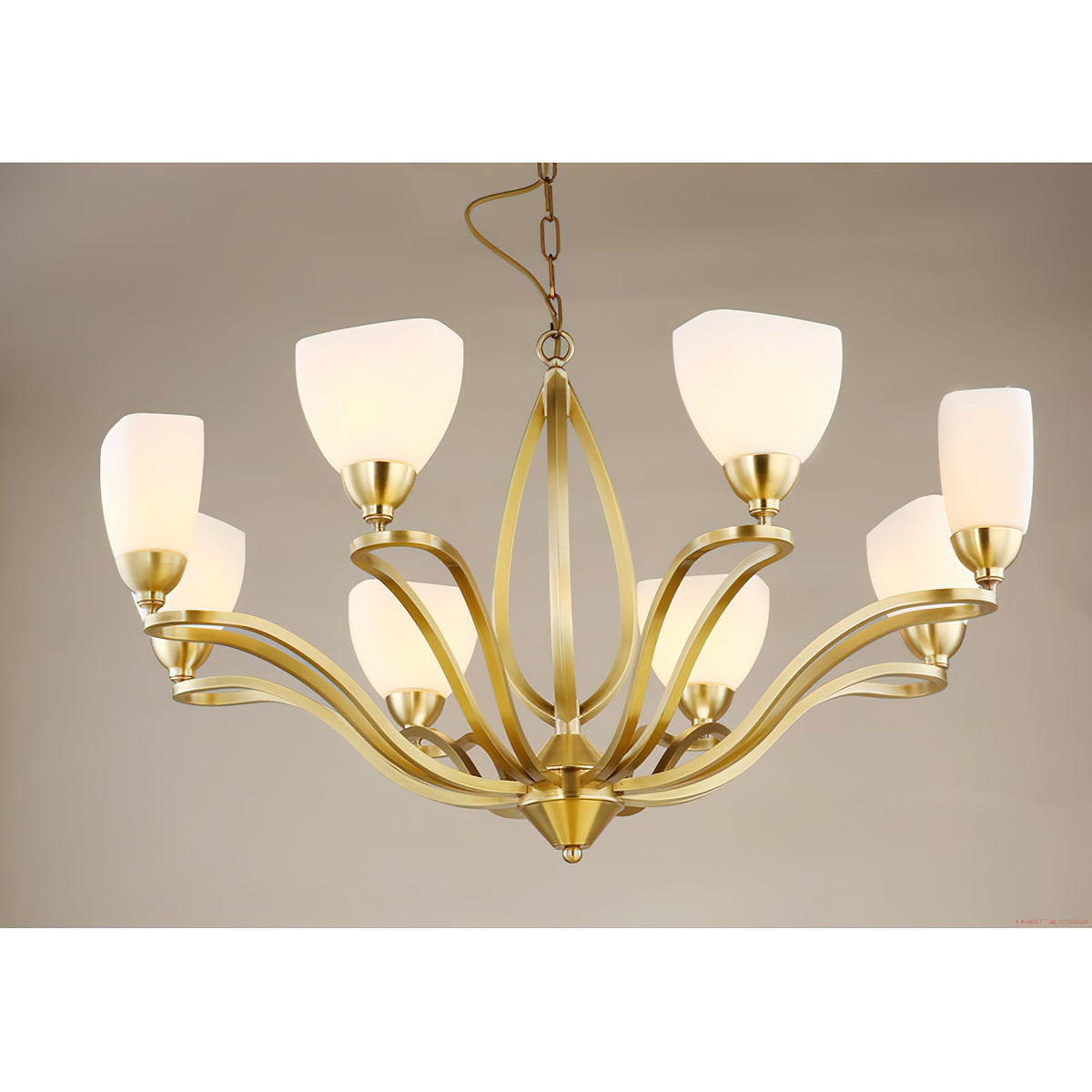 Bolla Chandelier – Polished Brass & Glass Globe Multi-Head Chandelier
