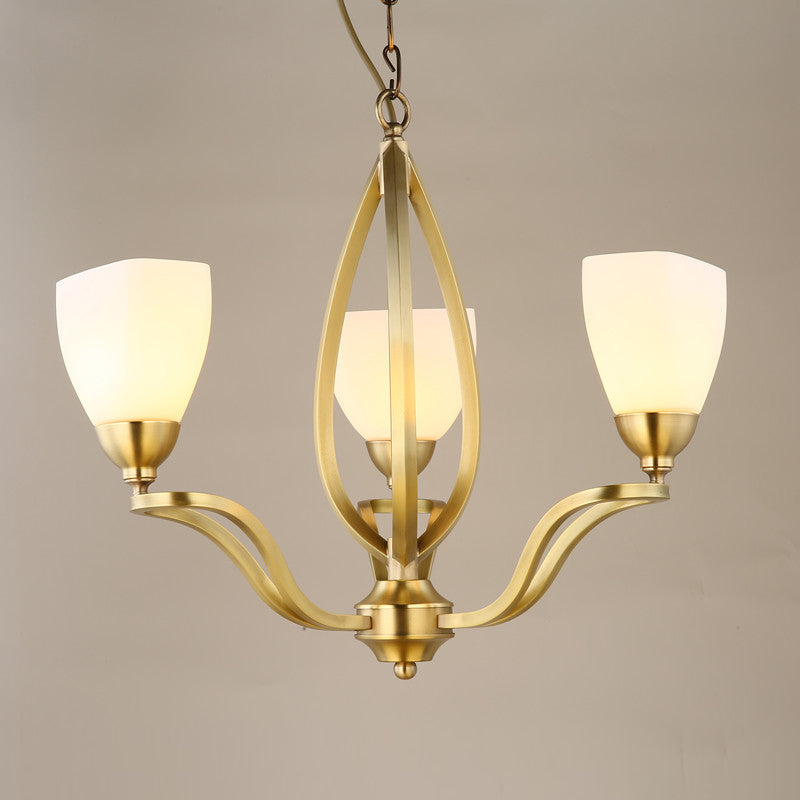 Bolla Chandelier – Polished Brass & Glass Globe Multi-Head Chandelier