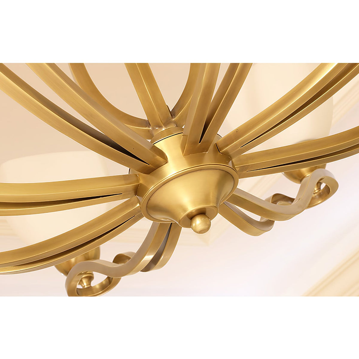 Bolla Chandelier – Polished Brass & Glass Globe Multi-Head Chandelier