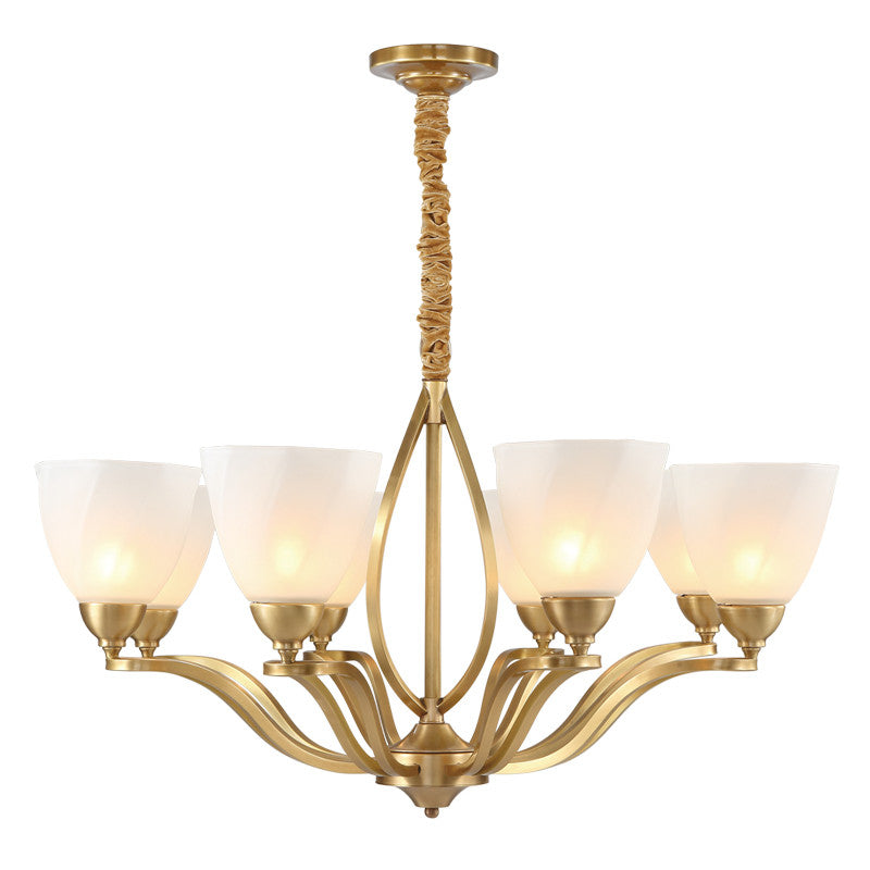 Bolla Chandelier – Polished Brass & Glass Globe Multi-Head Chandelier