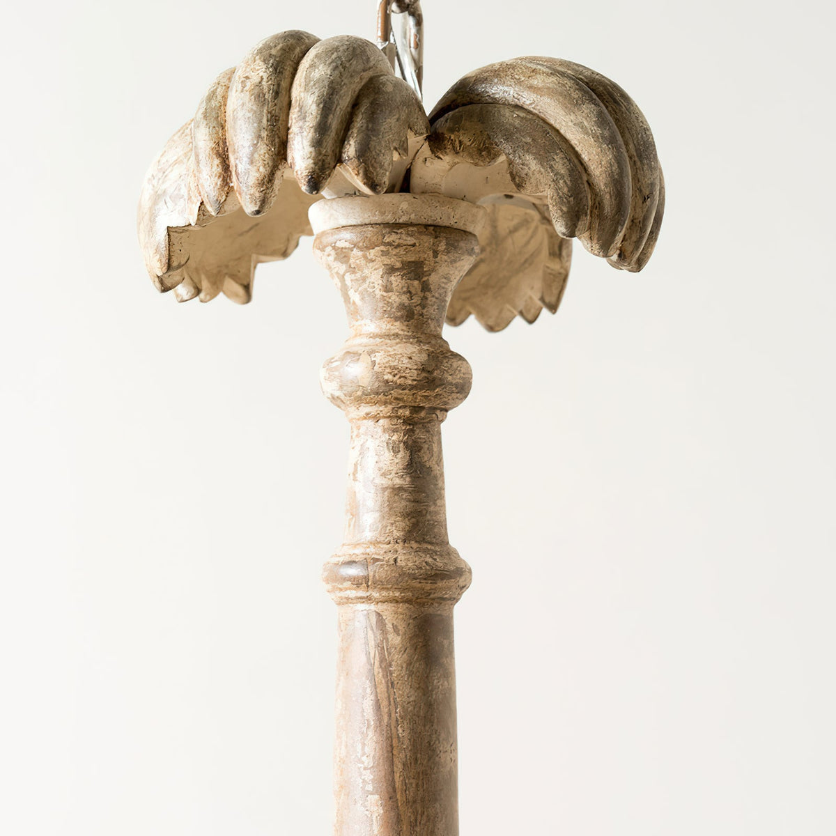 Bonbon Short Chandelier – Carved Antique Wood & Metal Arm Hospitality Chandelier