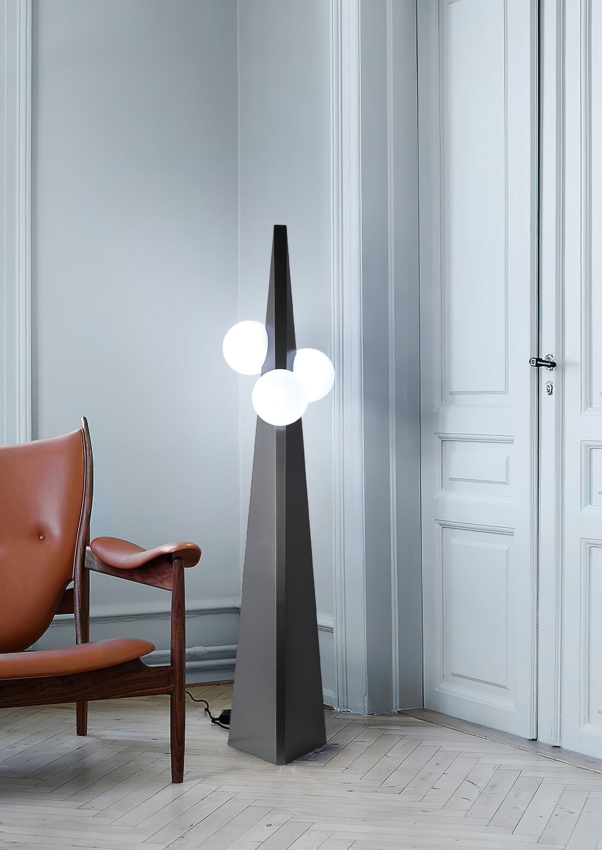 Bonhomme Floor Lamp – Human-Scale Artisanal Glass & Iron Statement Floor Light