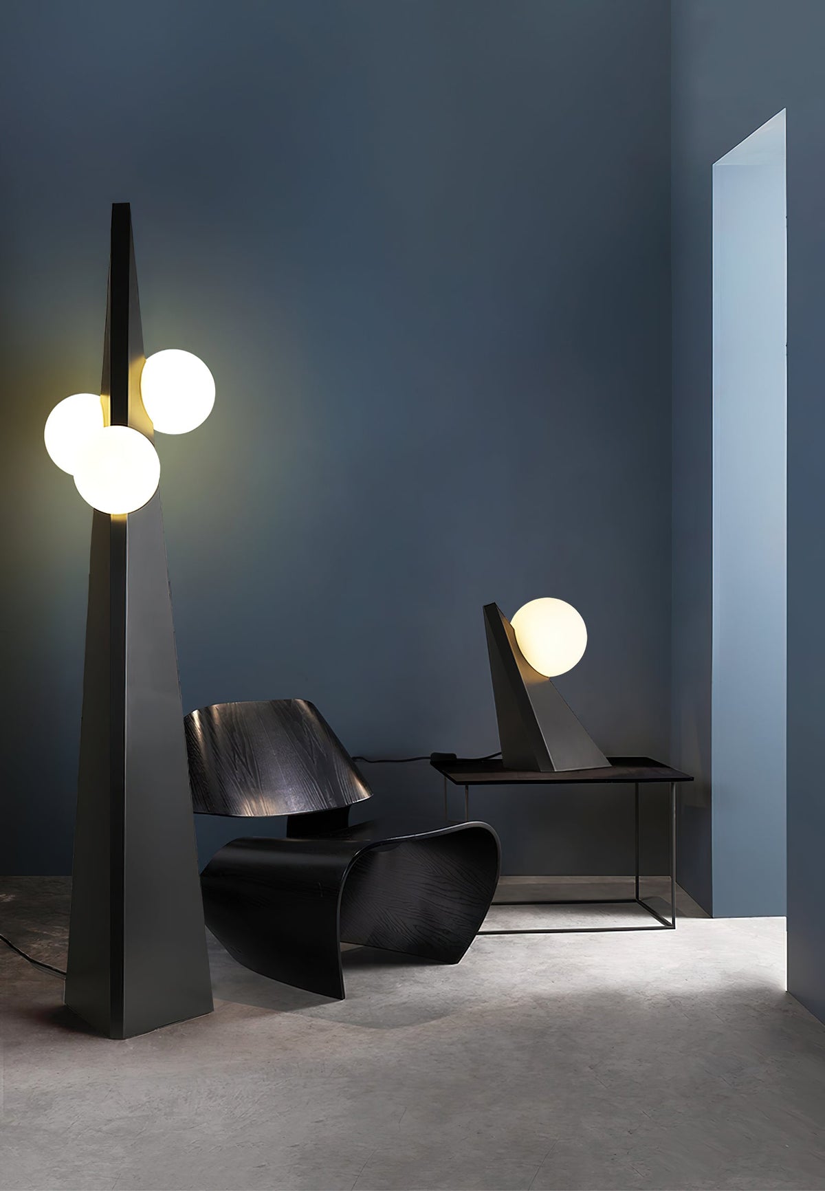 Bonhomme Floor Lamp – Human-Scale Artisanal Glass & Iron Statement Floor Light