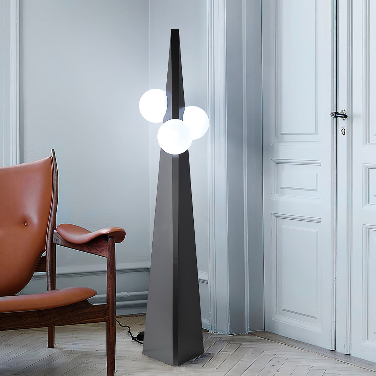 Bonhomme Floor Lamp – Human-Scale Artisanal Glass & Iron Statement Floor Light