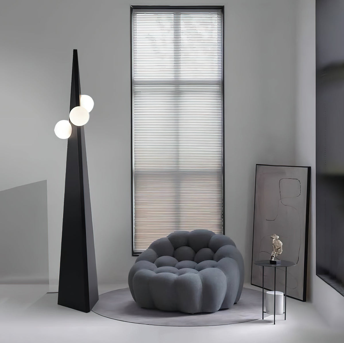Bonhomme Floor Lamp – Human-Scale Artisanal Glass & Iron Statement Floor Light