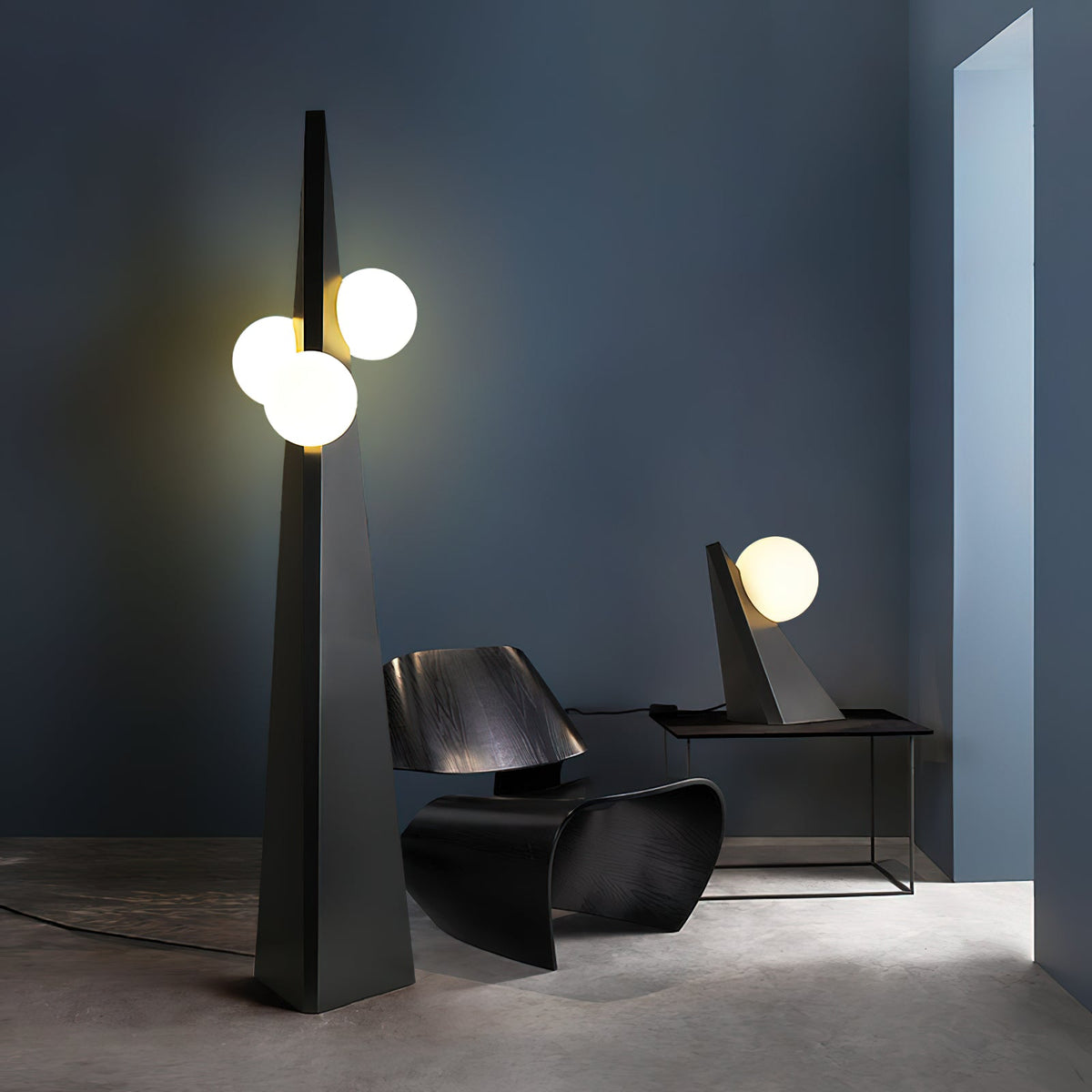 Bonhomme Floor Lamp – Human-Scale Artisanal Glass & Iron Statement Floor Light