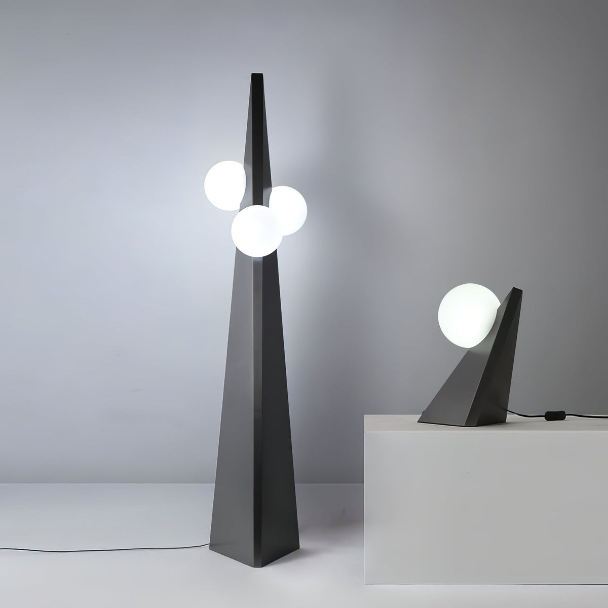 Bonhomme Floor Lamp – Human-Scale Artisanal Glass & Iron Statement Floor Light