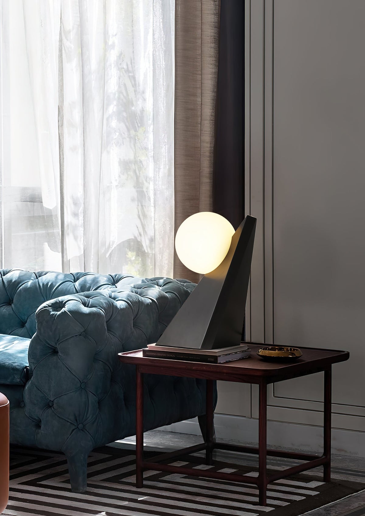 Bonhomme Table Lamp – Oblique Triangle Metal & Glass Task Table Light
