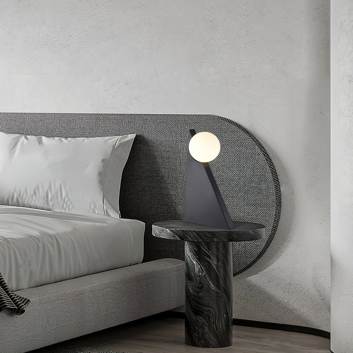 Bonhomme Table Lamp – Oblique Triangle Metal & Glass Task Table Light