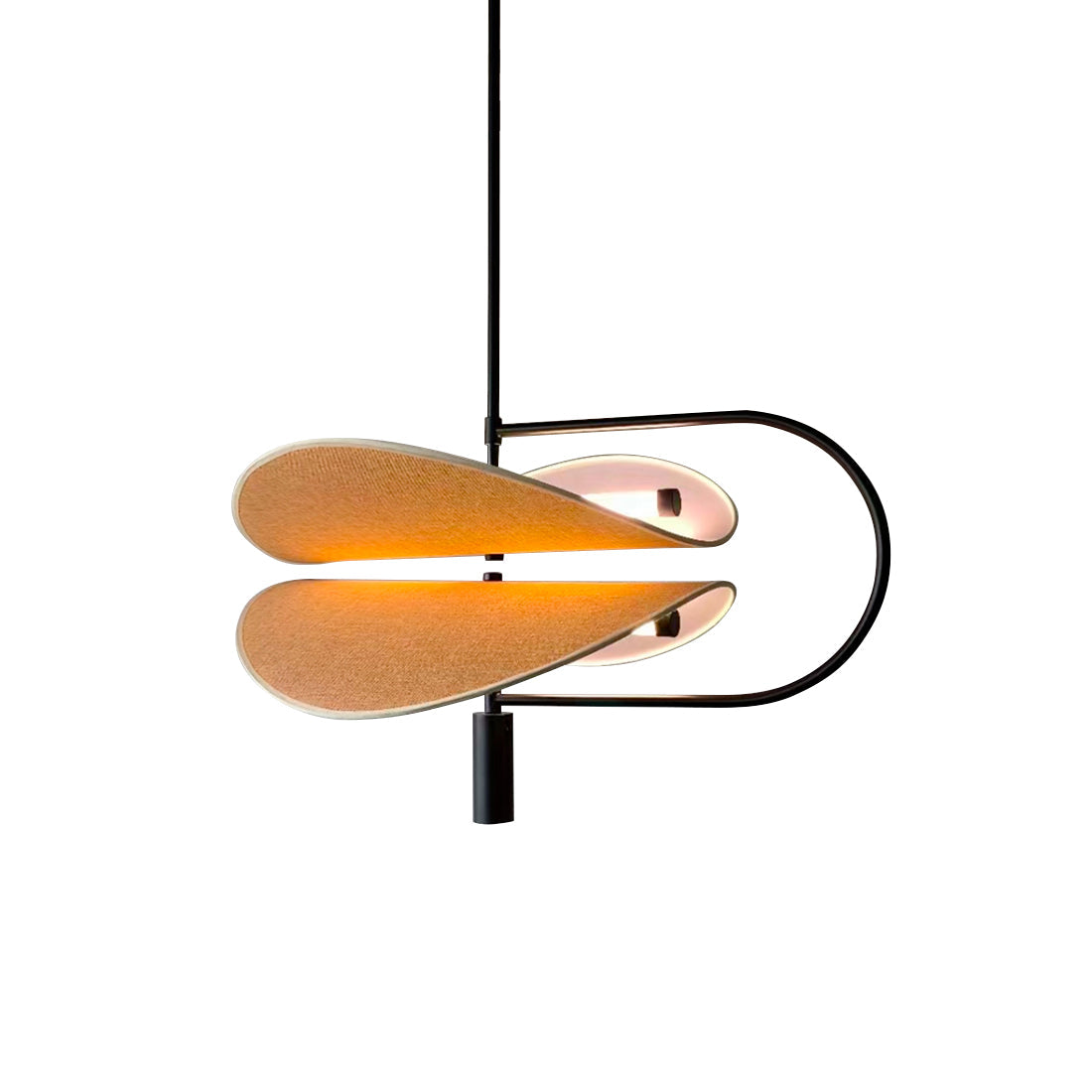 Bonnie Pendant Light – Saffron-Inspired Organic Fabric & Integrated LED Chandelier