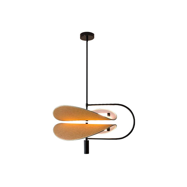 Bonnie Pendant Light – Saffron-Inspired Organic Fabric & Integrated LED Chandelier