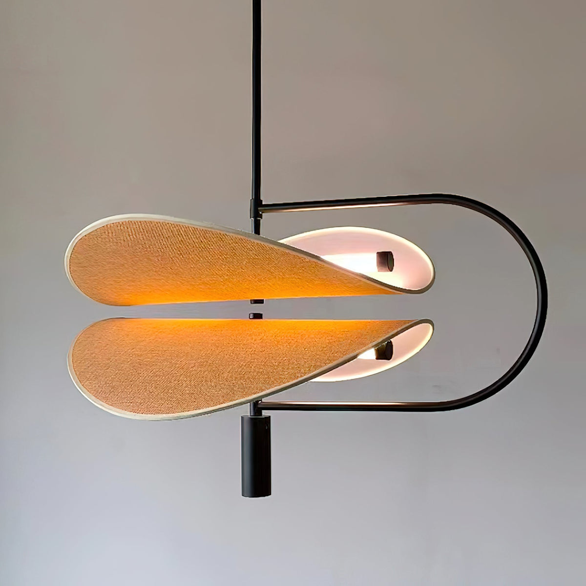Bonnie Pendant Light – Saffron-Inspired Organic Fabric & Integrated LED Chandelier