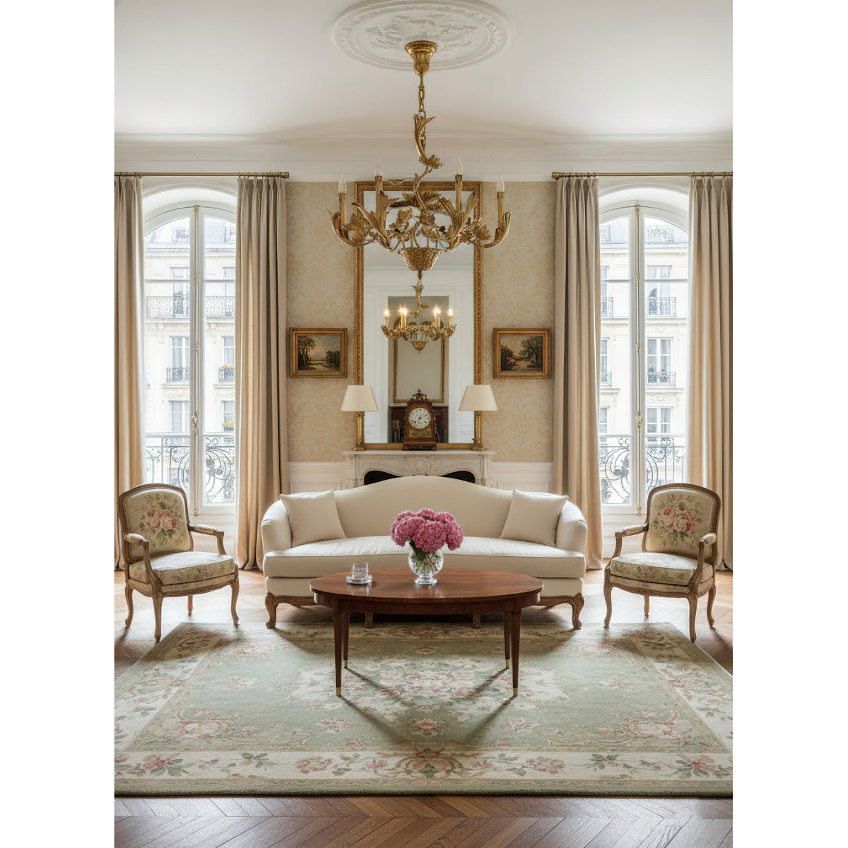 Borgia Brass Chandelier – Classical French Provincial Leaf Motif Brass Chandelier