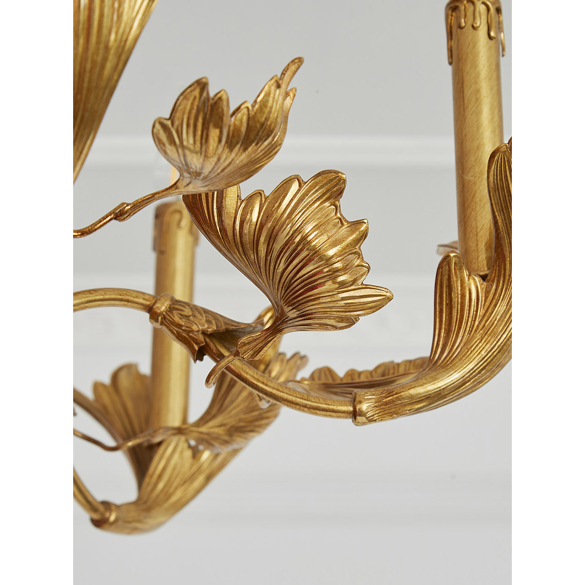 Borgia Brass Chandelier – Classical French Provincial Leaf Motif Brass Chandelier