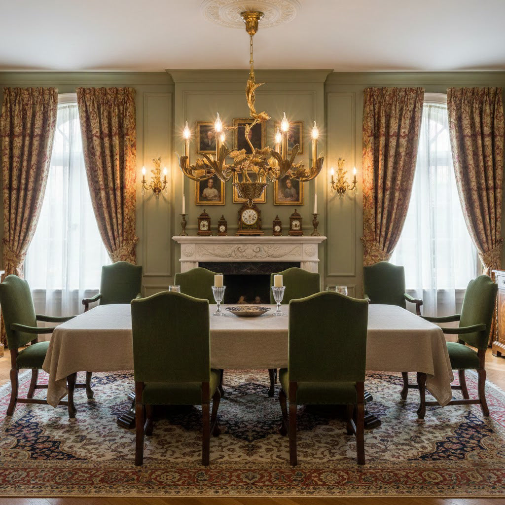 Borgia Brass Chandelier – Classical French Provincial Leaf Motif Brass Chandelier