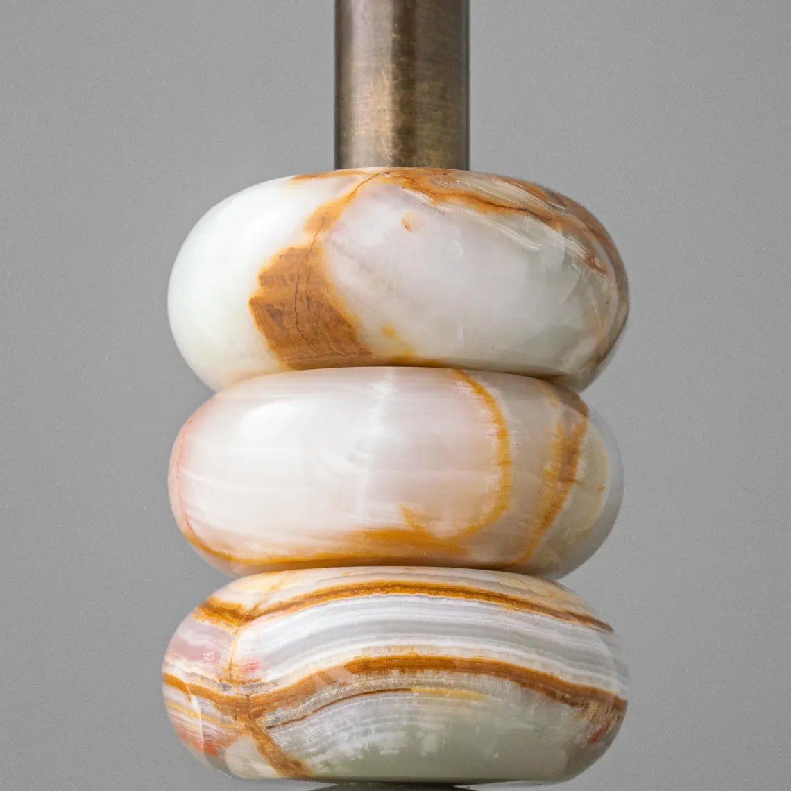 Boston Pendant Lamp – Solid White Marble & Antique Brass Suspension Light
