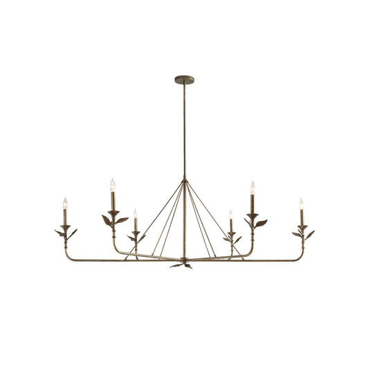 Spring Island Basket Chandelier - Vintage Italian Leaf & Branch Brass Chandelier | Modern Botanical Overhead Light