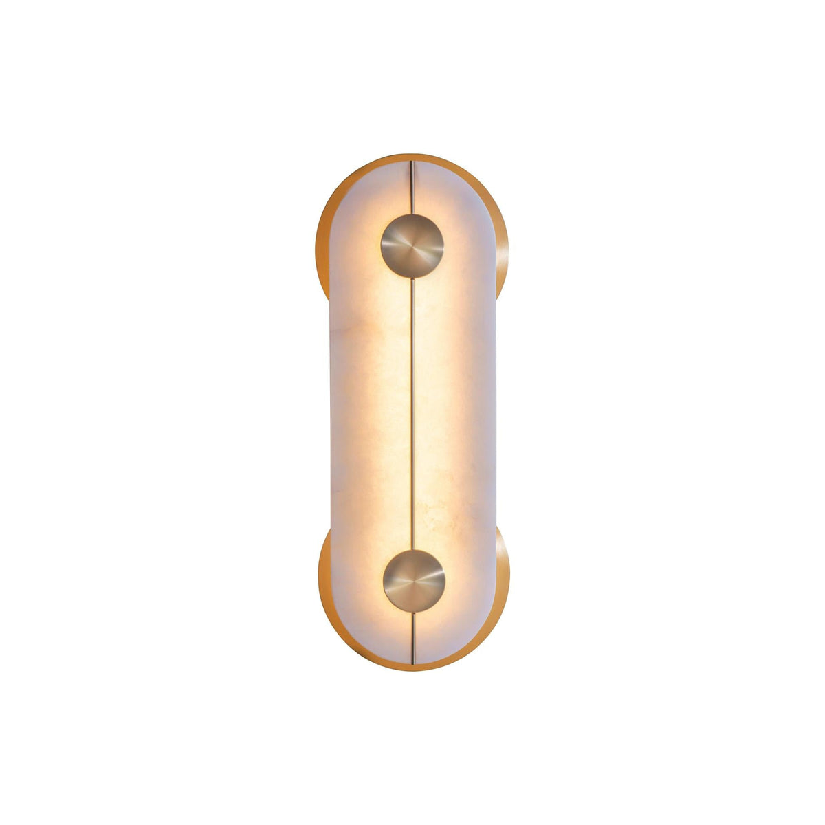 Brace Alabaster Wall Lamp – Natural Veined Alabaster & Brass Bobbin Wall Sconce