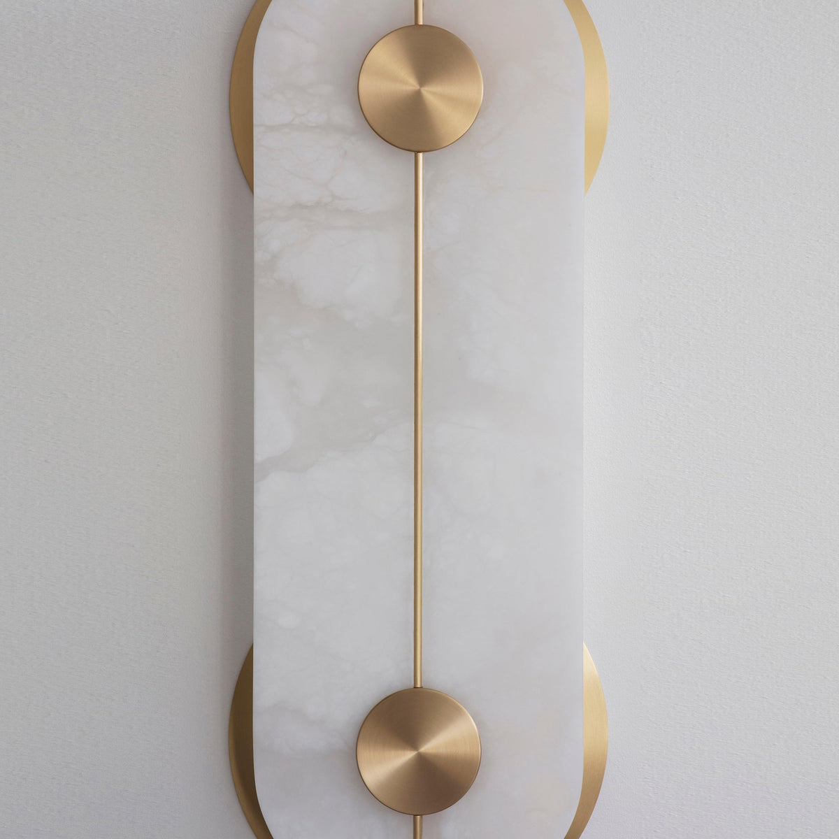 Brace Alabaster Wall Lamp – Natural Veined Alabaster & Brass Bobbin Wall Sconce