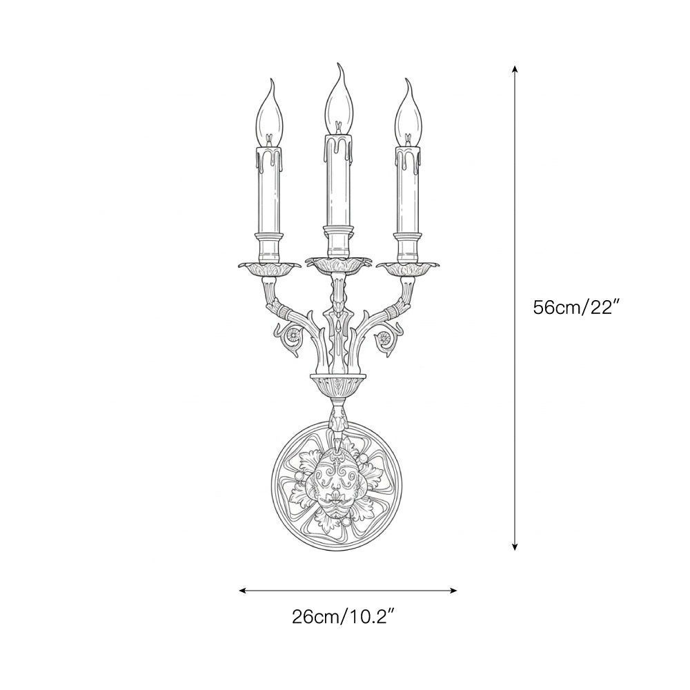Brad Palace Wall Lamp – 4-Head Vertical Solid Brass Palace Wall Sconce
