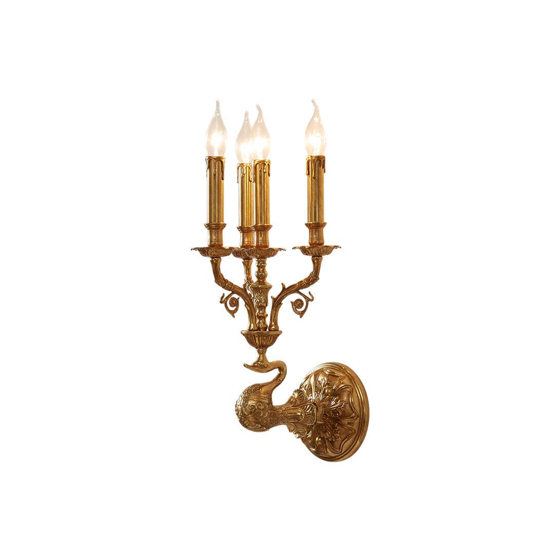 Brad Palace Wall Lamp – 4-Head Vertical Solid Brass Palace Wall Sconce