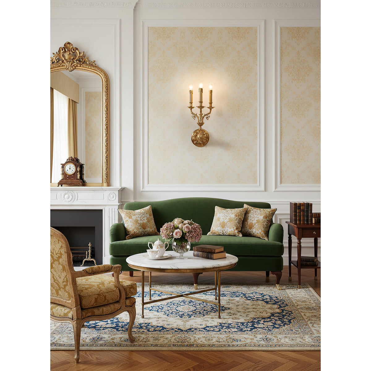 Brad Palace Wall Lamp – 4-Head Vertical Solid Brass Palace Wall Sconce