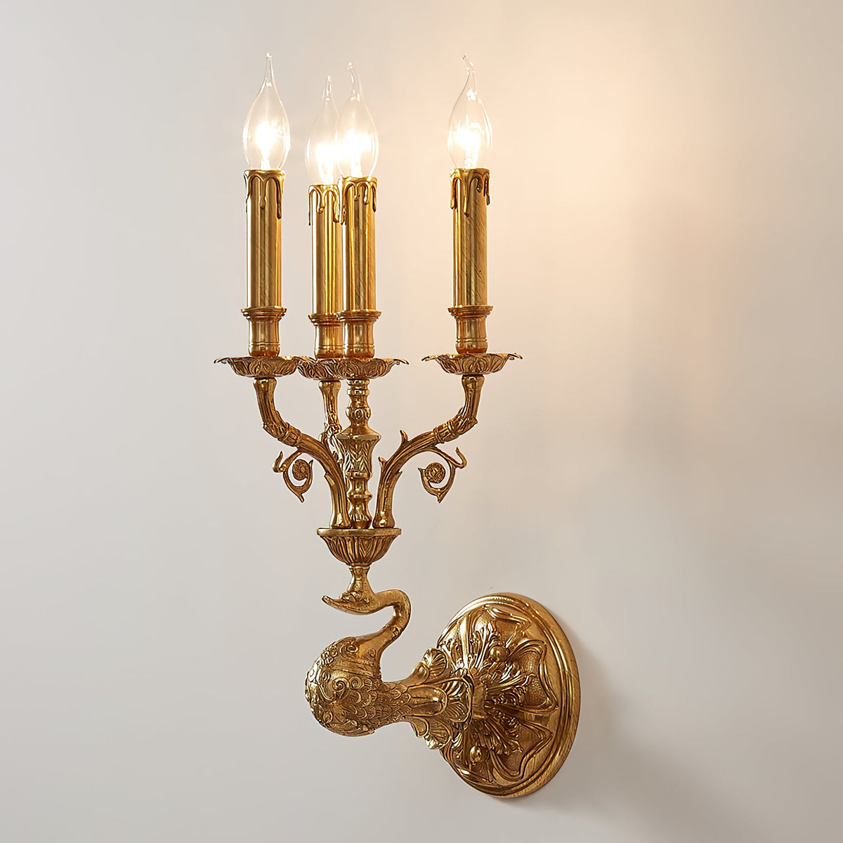 Brad Palace Wall Lamp – 4-Head Vertical Solid Brass Palace Wall Sconce