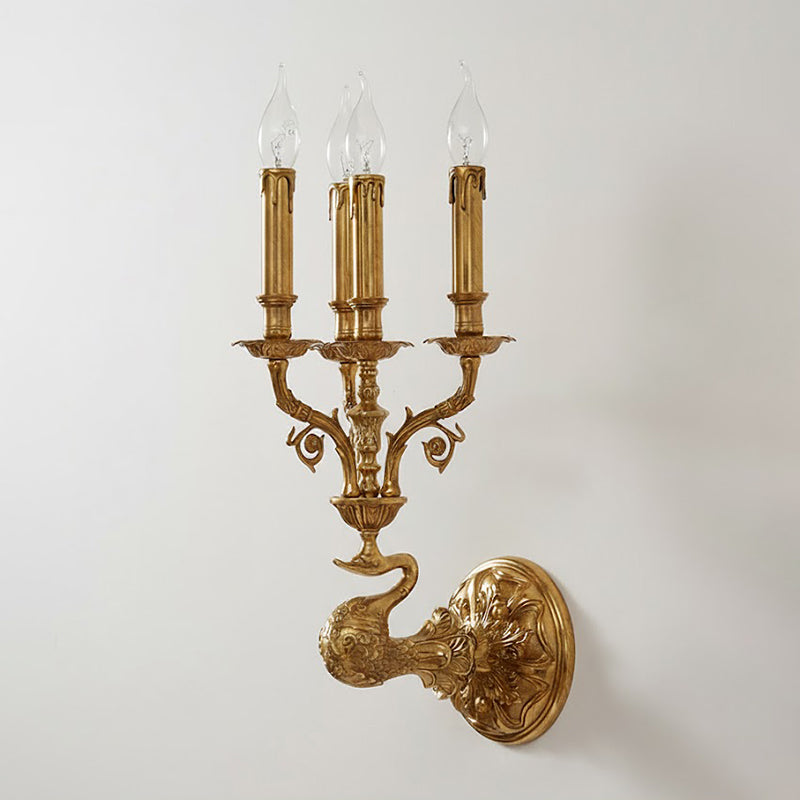 Brad Palace Wall Lamp – 4-Head Vertical Solid Brass Palace Wall Sconce