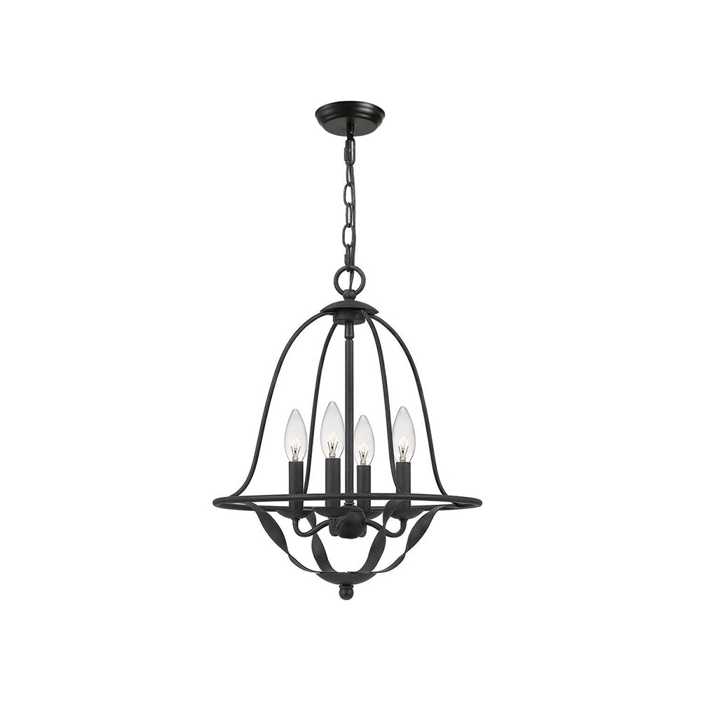 Bradbury Pendant Lamp – Bell-Shaped Twisted Ribbon-Arm 4-Head Pendant Light