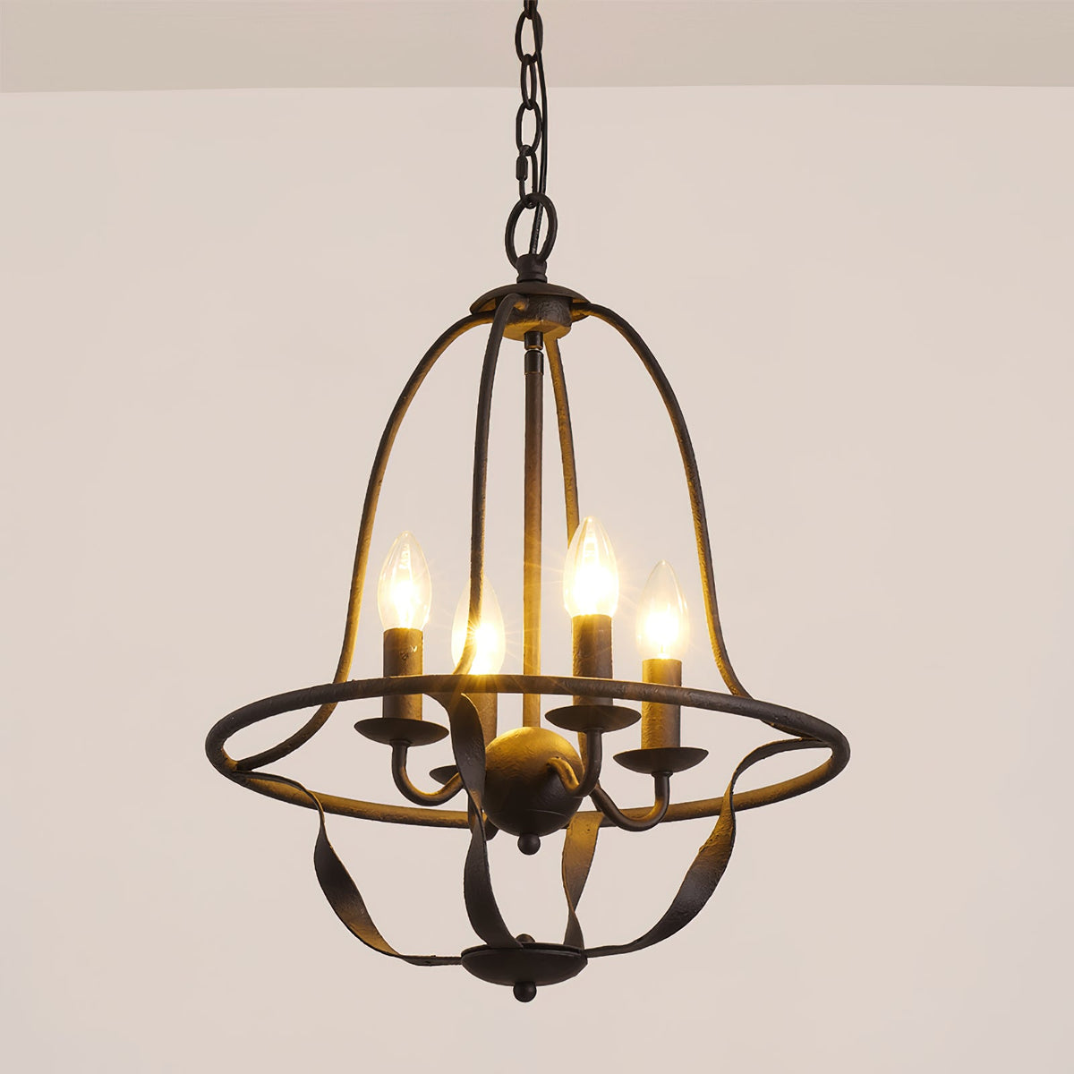Bradbury Pendant Lamp – Bell-Shaped Twisted Ribbon-Arm 4-Head Pendant Light