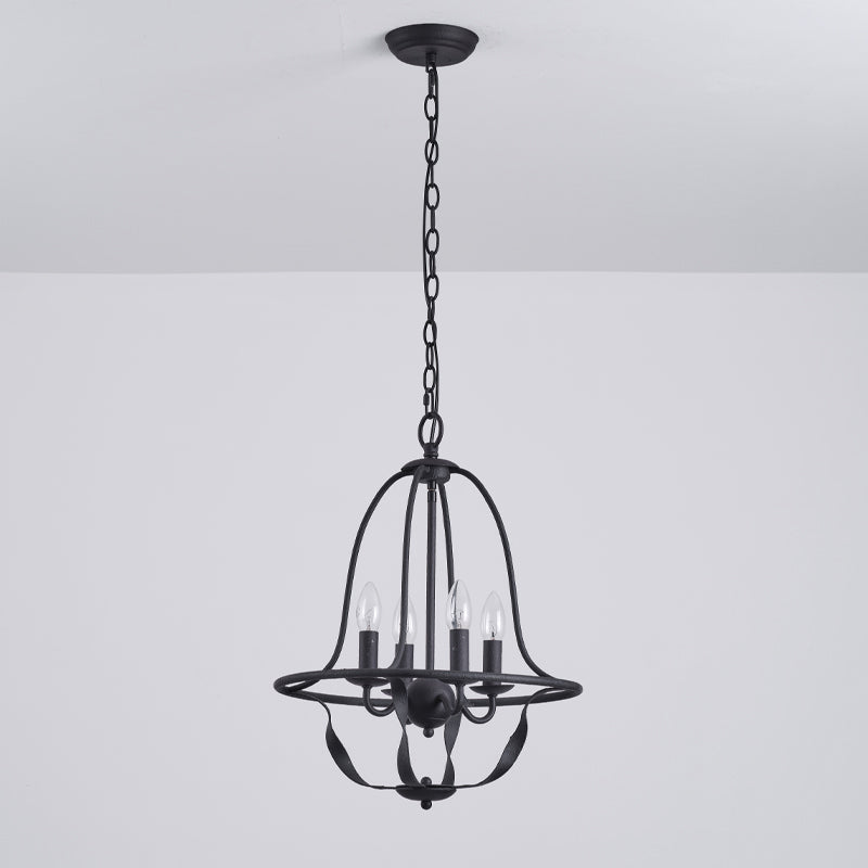 Bradbury Pendant Lamp – Bell-Shaped Twisted Ribbon-Arm 4-Head Pendant Light