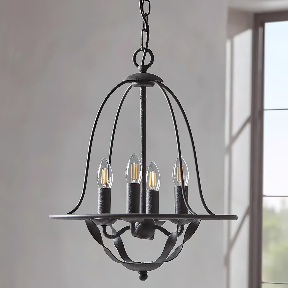 Bradbury Pendant Lamp – Bell-Shaped Twisted Ribbon-Arm 4-Head Pendant Light