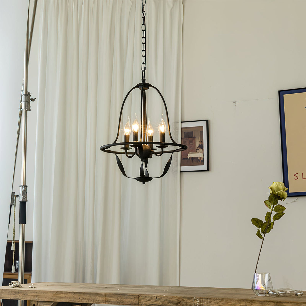 Bradbury Pendant Lamp – Bell-Shaped Twisted Ribbon-Arm 4-Head Pendant Light